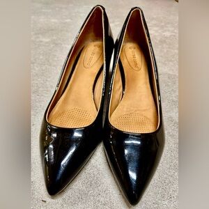Corso Como Black Patent Leather Low Wedge